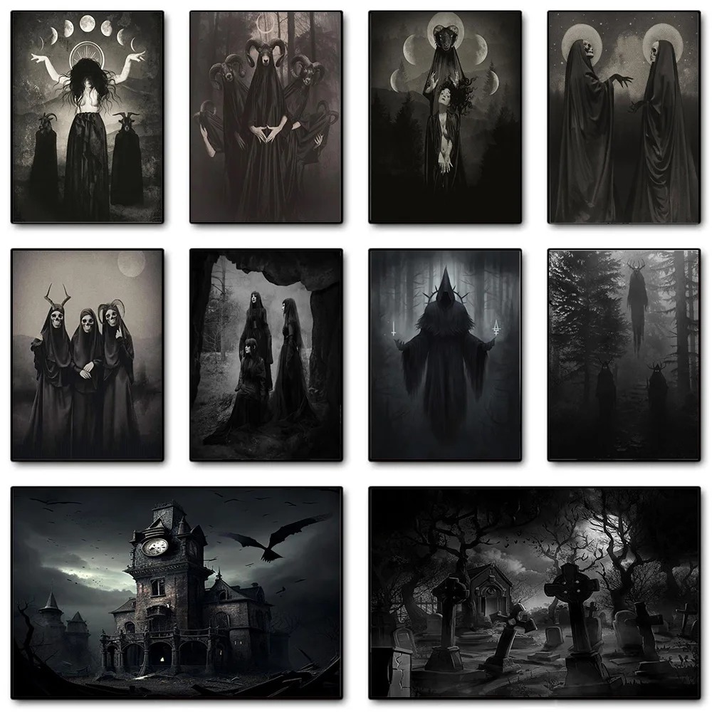 Interior Design Living Room - Dark Academia Art Black Death Poster