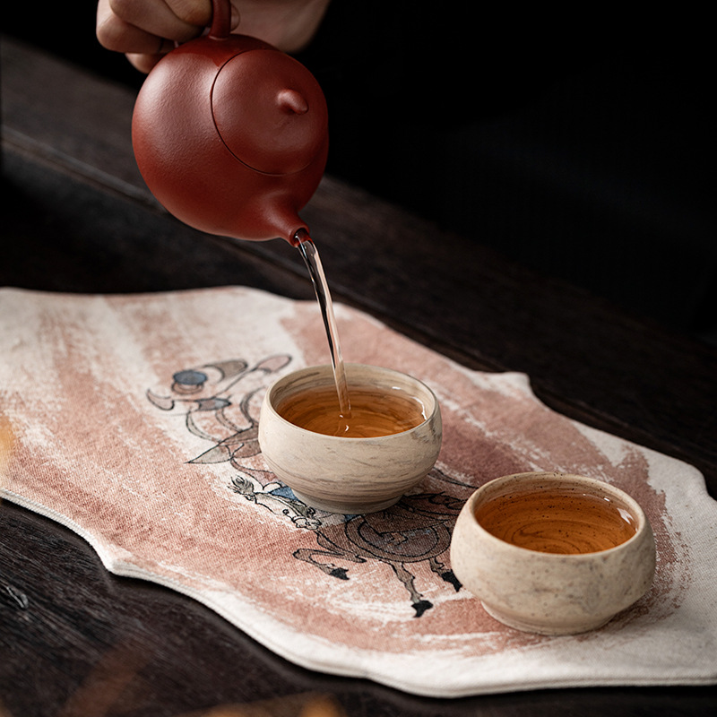 Hand Drawn Persimmon Dyed Zen  - Table Runner review and price