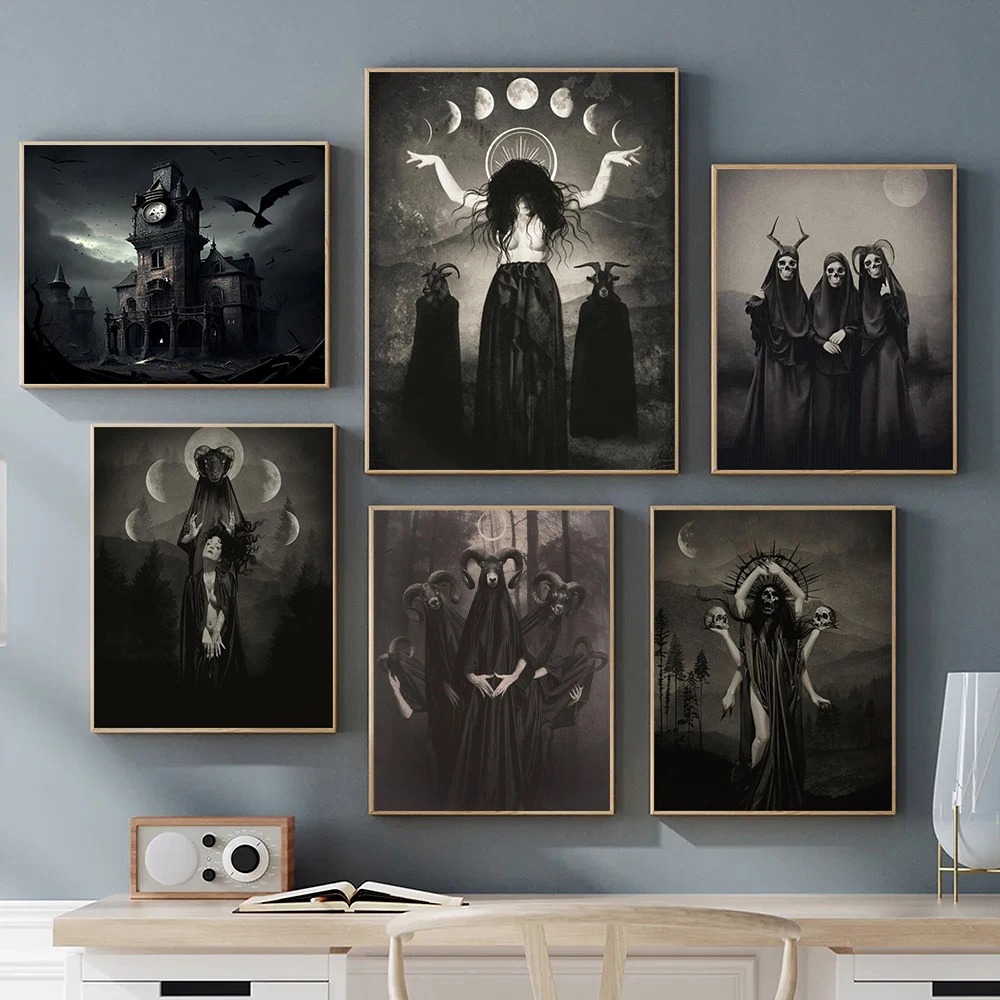 Dark Academia Art Black Death  - Interior Design Living Room review and price