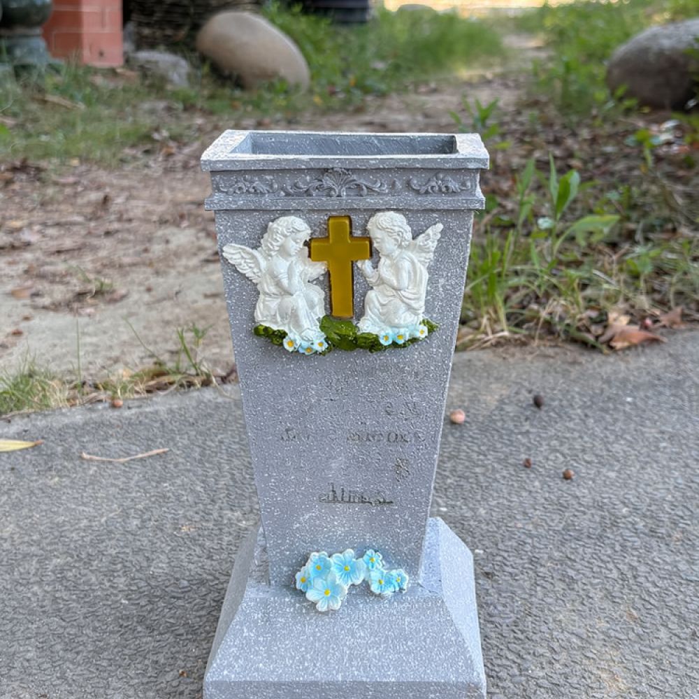 Resin Solar Cross Cemetery Vas - Vase Decor review and price